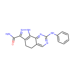 NC(=O)c1n[nH]c2c1CCc1cnc(Nc3ccccc3)nc1-2 ZINC000049112755