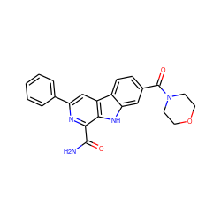 NC(=O)c1nc(-c2ccccc2)cc2c1[nH]c1cc(C(=O)N3CCOCC3)ccc12 ZINC000113199741