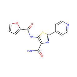 NC(=O)c1nc(-c2ccncc2)sc1NC(=O)c1ccco1 ZINC000150063503