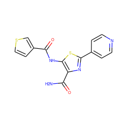 NC(=O)c1nc(-c2ccncc2)sc1NC(=O)c1ccsc1 ZINC000150051935