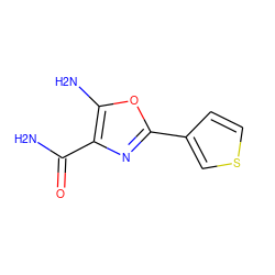 NC(=O)c1nc(-c2ccsc2)oc1N ZINC000013686742