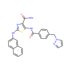 NC(=O)c1nc(Nc2ccc3ccccc3c2)sc1NC(=O)c1ccc(Cn2cccn2)cc1 ZINC000473179066