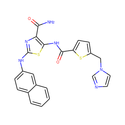 NC(=O)c1nc(Nc2ccc3ccccc3c2)sc1NC(=O)c1ccc(Cn2ccnc2)s1 ZINC000473179118