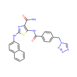 NC(=O)c1nc(Nc2ccc3ccccc3c2)sc1NC(=O)c1ccc(Cn2cnnn2)cc1 ZINC000473179101