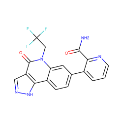 NC(=O)c1ncccc1-c1ccc2c3[nH]ncc3c(=O)n(CC(F)(F)F)c2c1 ZINC000205529337