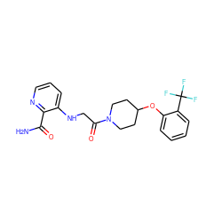 NC(=O)c1ncccc1NCC(=O)N1CCC(Oc2ccccc2C(F)(F)F)CC1 ZINC000028704851