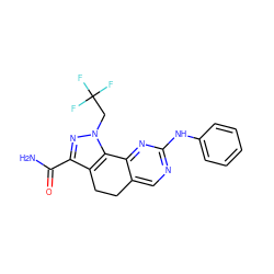 NC(=O)c1nn(CC(F)(F)F)c2c1CCc1cnc(Nc3ccccc3)nc1-2 ZINC000049784612