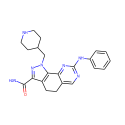 NC(=O)c1nn(CC2CCNCC2)c2c1CCc1cnc(Nc3ccccc3)nc1-2 ZINC000053298129