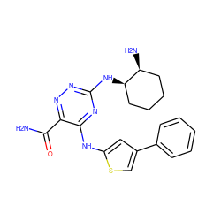 NC(=O)c1nnc(N[C@@H]2CCCC[C@@H]2N)nc1Nc1cc(-c2ccccc2)cs1 ZINC001772590000