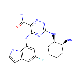 NC(=O)c1nnc(N[C@@H]2CCCC[C@@H]2N)nc1Nc1cc(F)cc2cc[nH]c12 ZINC000205944091