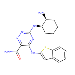 NC(=O)c1nnc(N[C@@H]2CCCC[C@@H]2N)nc1Nc1cc2ccccc2s1 ZINC000223219274