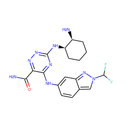 NC(=O)c1nnc(N[C@@H]2CCCC[C@@H]2N)nc1Nc1ccc2cn(C(F)F)nc2c1 ZINC000224409016