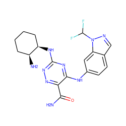 NC(=O)c1nnc(N[C@@H]2CCCC[C@@H]2N)nc1Nc1ccc2cnn(C(F)F)c2c1 ZINC000223220167