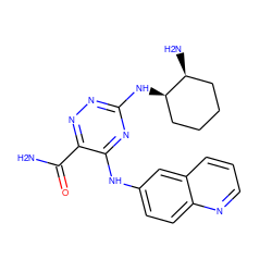 NC(=O)c1nnc(N[C@@H]2CCCC[C@@H]2N)nc1Nc1ccc2ncccc2c1 ZINC000224411004