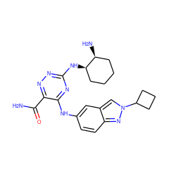 NC(=O)c1nnc(N[C@@H]2CCCC[C@@H]2N)nc1Nc1ccc2nn(C3CCC3)cc2c1 ZINC000205141618