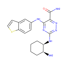 NC(=O)c1nnc(N[C@@H]2CCCC[C@@H]2N)nc1Nc1ccc2sccc2c1 ZINC000223195353