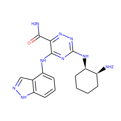 NC(=O)c1nnc(N[C@@H]2CCCC[C@@H]2N)nc1Nc1cccc2[nH]ncc12 ZINC000205944069