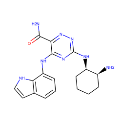 NC(=O)c1nnc(N[C@@H]2CCCC[C@@H]2N)nc1Nc1cccc2cc[nH]c12 ZINC000205937500