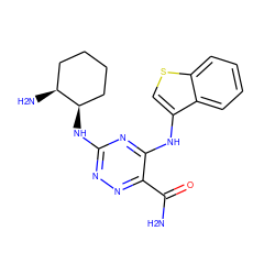 NC(=O)c1nnc(N[C@@H]2CCCC[C@@H]2N)nc1Nc1csc2ccccc12 ZINC000223189967