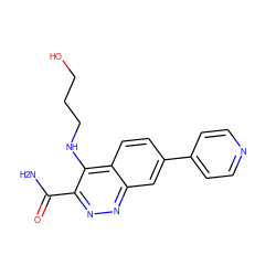 NC(=O)c1nnc2cc(-c3ccncc3)ccc2c1NCCCO ZINC000095587735