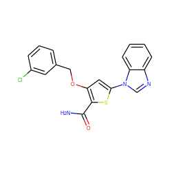 NC(=O)c1sc(-n2cnc3ccccc32)cc1OCc1cccc(Cl)c1 ZINC000040981100