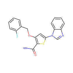 NC(=O)c1sc(-n2cnc3ccccc32)cc1OCc1ccccc1F ZINC000040380488