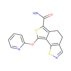 NC(=O)c1sc(Oc2ccccn2)c2c1CCc1cnsc1-2 ZINC000584649017