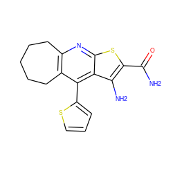 NC(=O)c1sc2nc3c(c(-c4cccs4)c2c1N)CCCCC3 ZINC000000535856