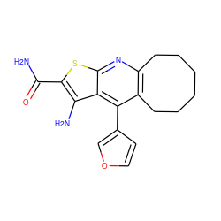 NC(=O)c1sc2nc3c(c(-c4ccoc4)c2c1N)CCCCCC3 ZINC000049111010