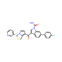 NC(=O)n1cc(C(=O)c2ccn3c2CS[C@@H]3c2cccnc2)c2ccc(-c3ccc(F)cc3)cc21 ZINC000026732732