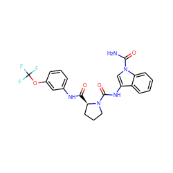 NC(=O)n1cc(NC(=O)N2CCC[C@H]2C(=O)Nc2cccc(OC(F)(F)F)c2)c2ccccc21 ZINC000148168820