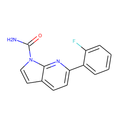 NC(=O)n1ccc2ccc(-c3ccccc3F)nc21 ZINC000103236241