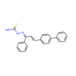 NC(=S)N/N=C(/C=C/c1ccc(-c2ccccc2)cc1)c1ccccc1 ZINC000072118556