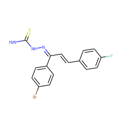 NC(=S)N/N=C(/C=C/c1ccc(F)cc1)c1ccc(Br)cc1 ZINC000072118128