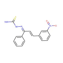 NC(=S)N/N=C(/C=C/c1cccc([N+](=O)[O-])c1)c1ccccc1 ZINC000019879050