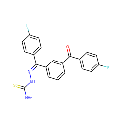 NC(=S)N/N=C(/c1ccc(F)cc1)c1cccc(C(=O)c2ccc(F)cc2)c1 ZINC000145524549