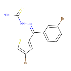 NC(=S)N/N=C(/c1cccc(Br)c1)c1cc(Br)cs1 ZINC000064528314