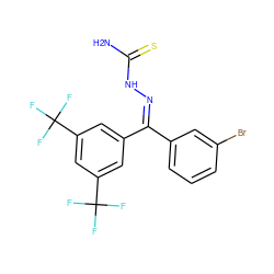 NC(=S)N/N=C(/c1cccc(Br)c1)c1cc(C(F)(F)F)cc(C(F)(F)F)c1 ZINC000045384477