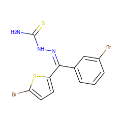 NC(=S)N/N=C(/c1cccc(Br)c1)c1ccc(Br)s1 ZINC000064528021