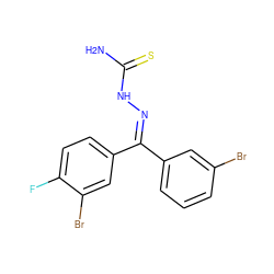 NC(=S)N/N=C(/c1cccc(Br)c1)c1ccc(F)c(Br)c1 ZINC000045384480