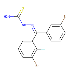 NC(=S)N/N=C(/c1cccc(Br)c1)c1cccc(Br)c1F ZINC000045371344