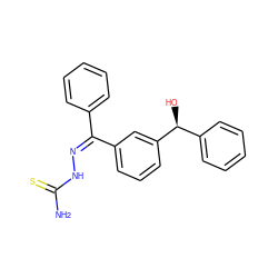 NC(=S)N/N=C(/c1ccccc1)c1cccc([C@@H](O)c2ccccc2)c1 ZINC000145535154