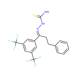 NC(=S)N/N=C(\CCc1ccccc1)c1cc(C(F)(F)F)cc(C(F)(F)F)c1 ZINC000029049191