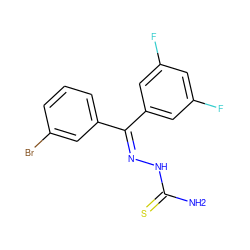 NC(=S)N/N=C(\c1cc(F)cc(F)c1)c1cccc(Br)c1 ZINC000045374801