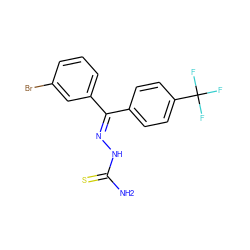 NC(=S)N/N=C(\c1ccc(C(F)(F)F)cc1)c1cccc(Br)c1 ZINC000045368650