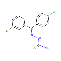 NC(=S)N/N=C(\c1ccc(Cl)cc1)c1cccc(Br)c1 ZINC000045368364