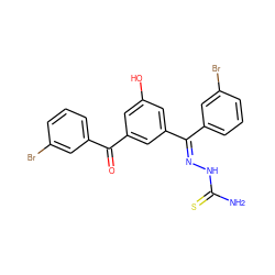 NC(=S)N/N=C(\c1cccc(Br)c1)c1cc(O)cc(C(=O)c2cccc(Br)c2)c1 ZINC000473159856