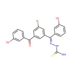 NC(=S)N/N=C(\c1cccc(O)c1)c1cc(Br)cc(C(=O)c2cccc(O)c2)c1 ZINC000473153713