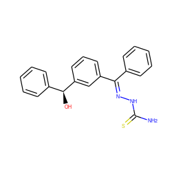 NC(=S)N/N=C(\c1ccccc1)c1cccc([C@@H](O)c2ccccc2)c1 ZINC000145534942