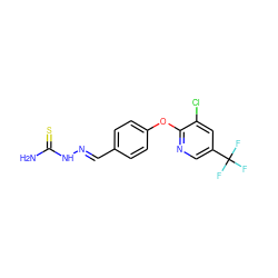 NC(=S)N/N=C/c1ccc(Oc2ncc(C(F)(F)F)cc2Cl)cc1 ZINC000002571257